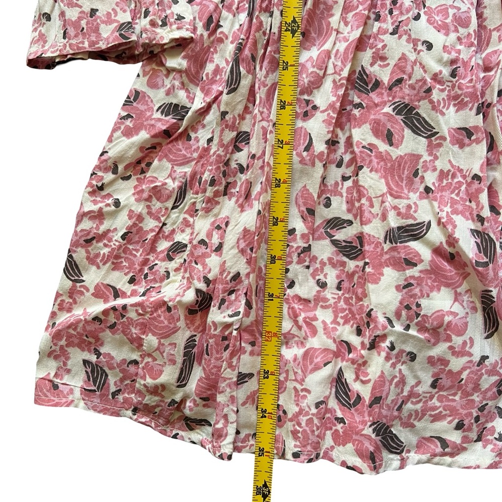Evereve roan + Ryan Pink Floral Smocked Waist Mini Dress Medium - Picture 7 of 7